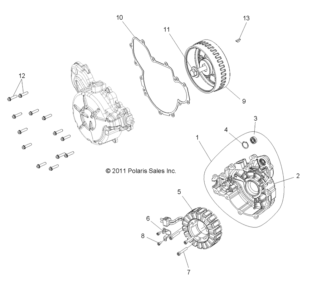 Engine stator and cover - r12xt87aa_9eas