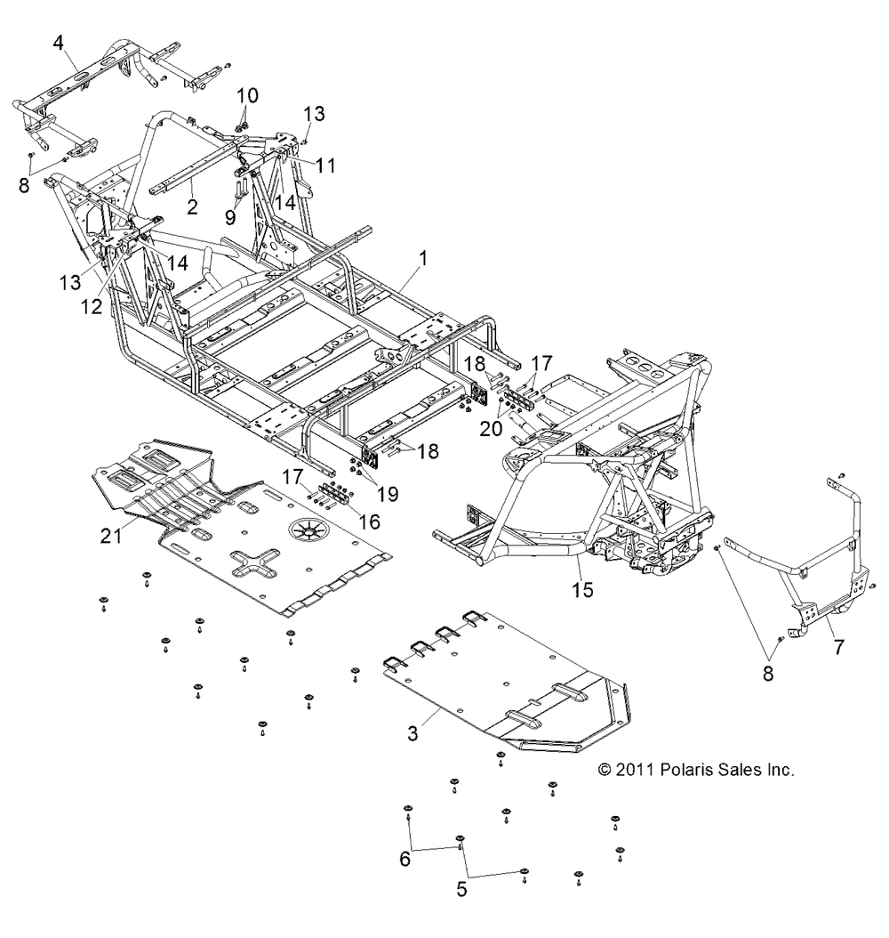 Chassis main frame and skid plate - r12xt87aa_9eas