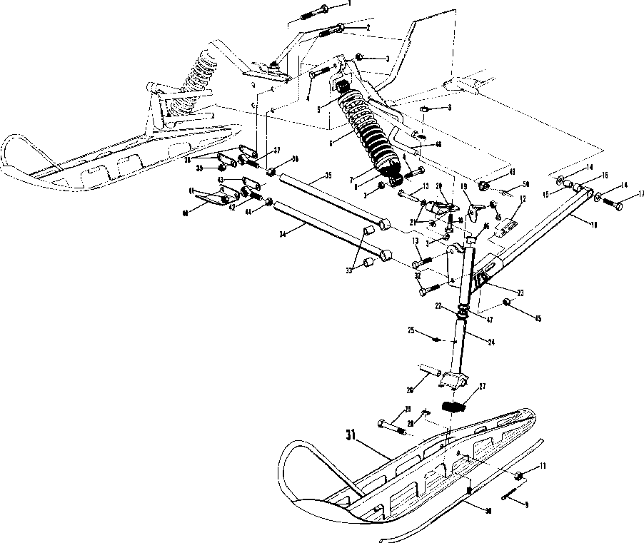 Front suspension and ski (trail 400 600)