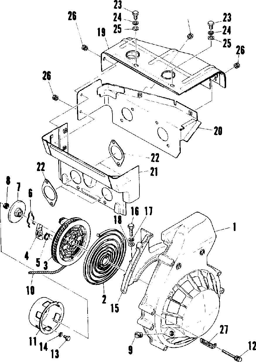 Recoil starter and blower housing (ss)