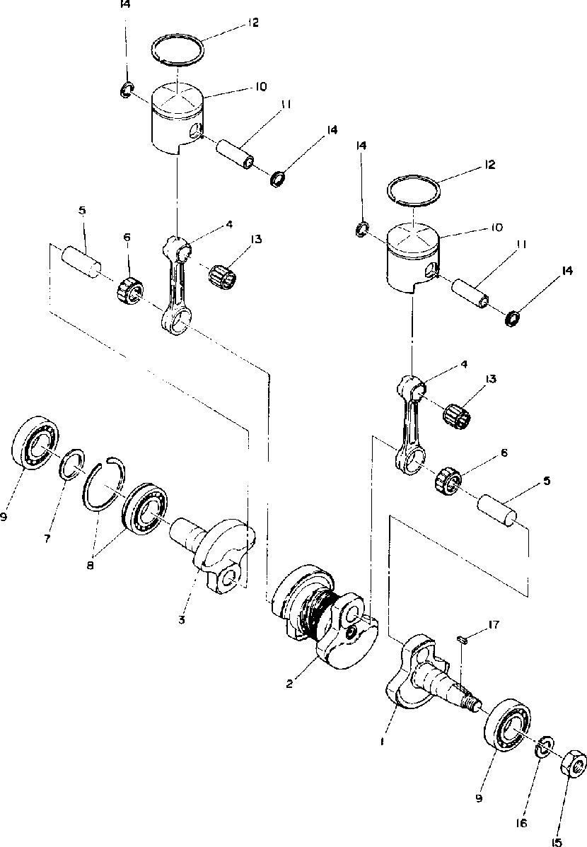 Piston and crankshaft