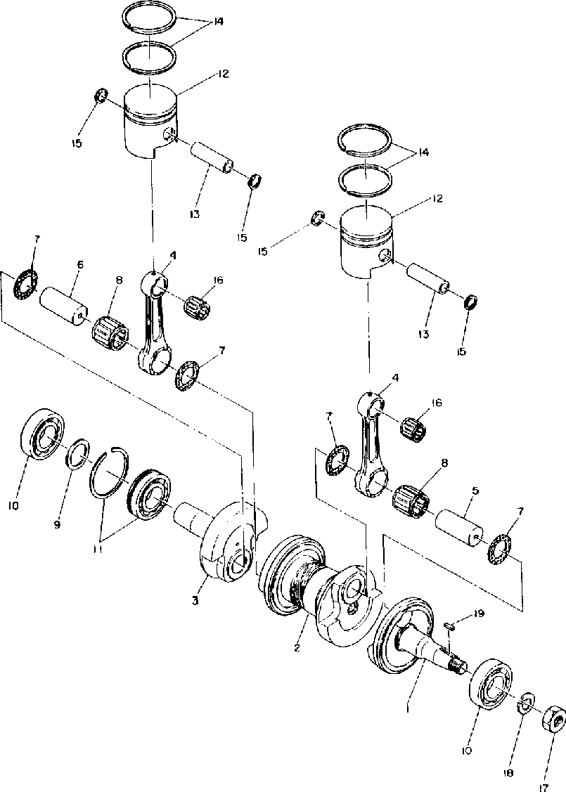 Piston and crankshaft (trail)