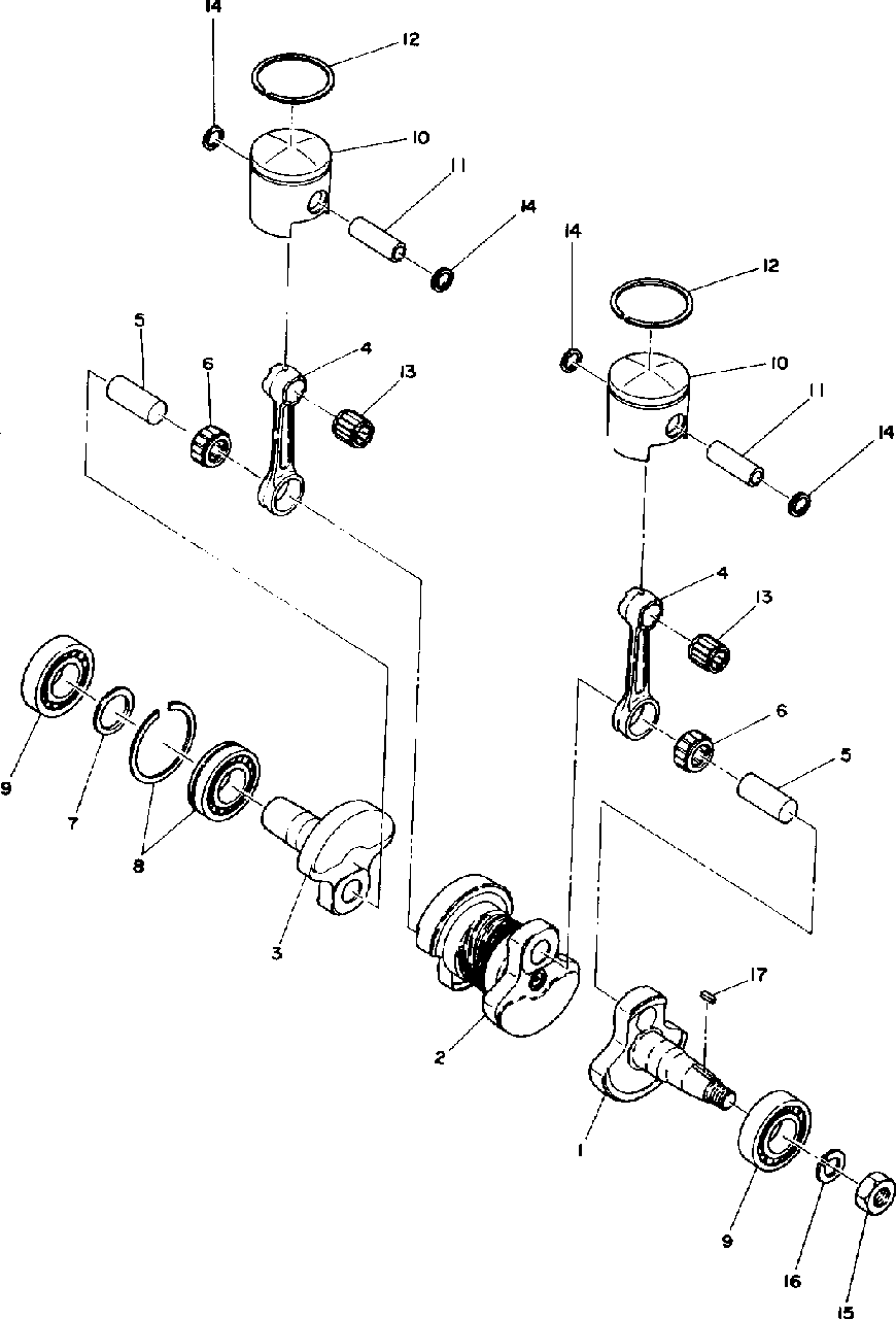 Piston and crankshaft