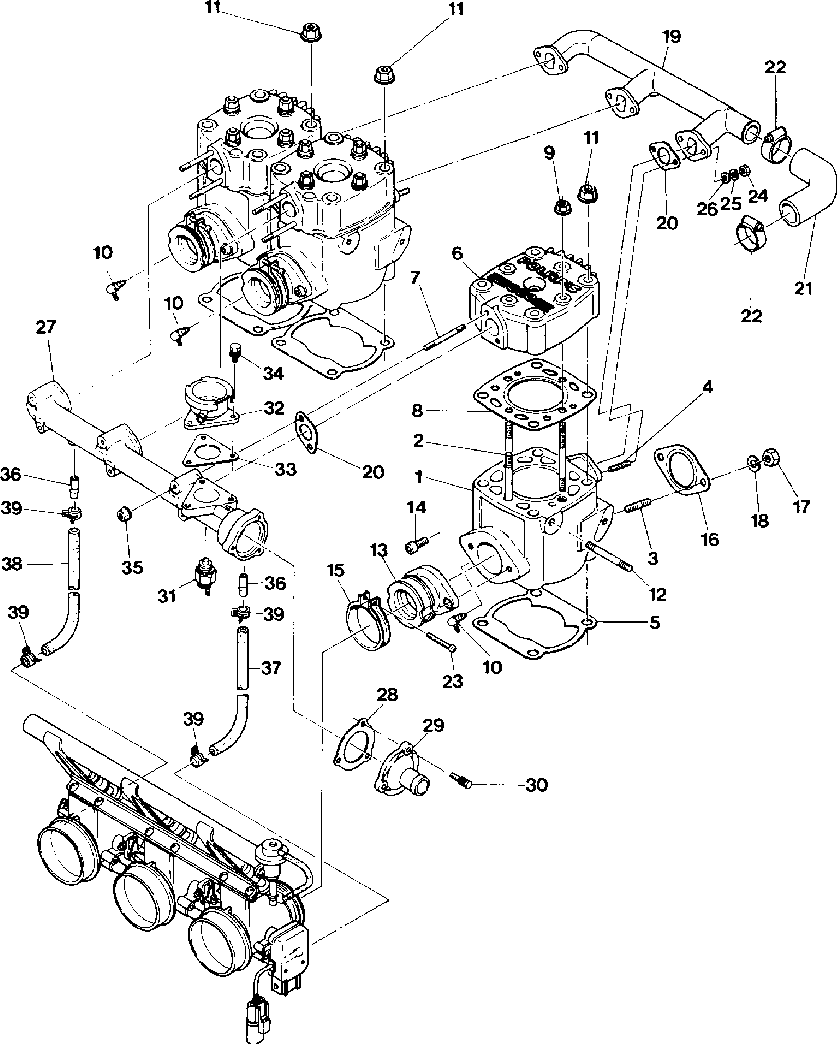 Cylinder and manifold