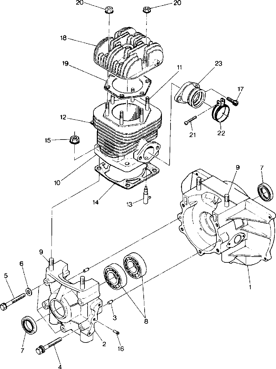 Crankcase and cylinderstar and startrak
