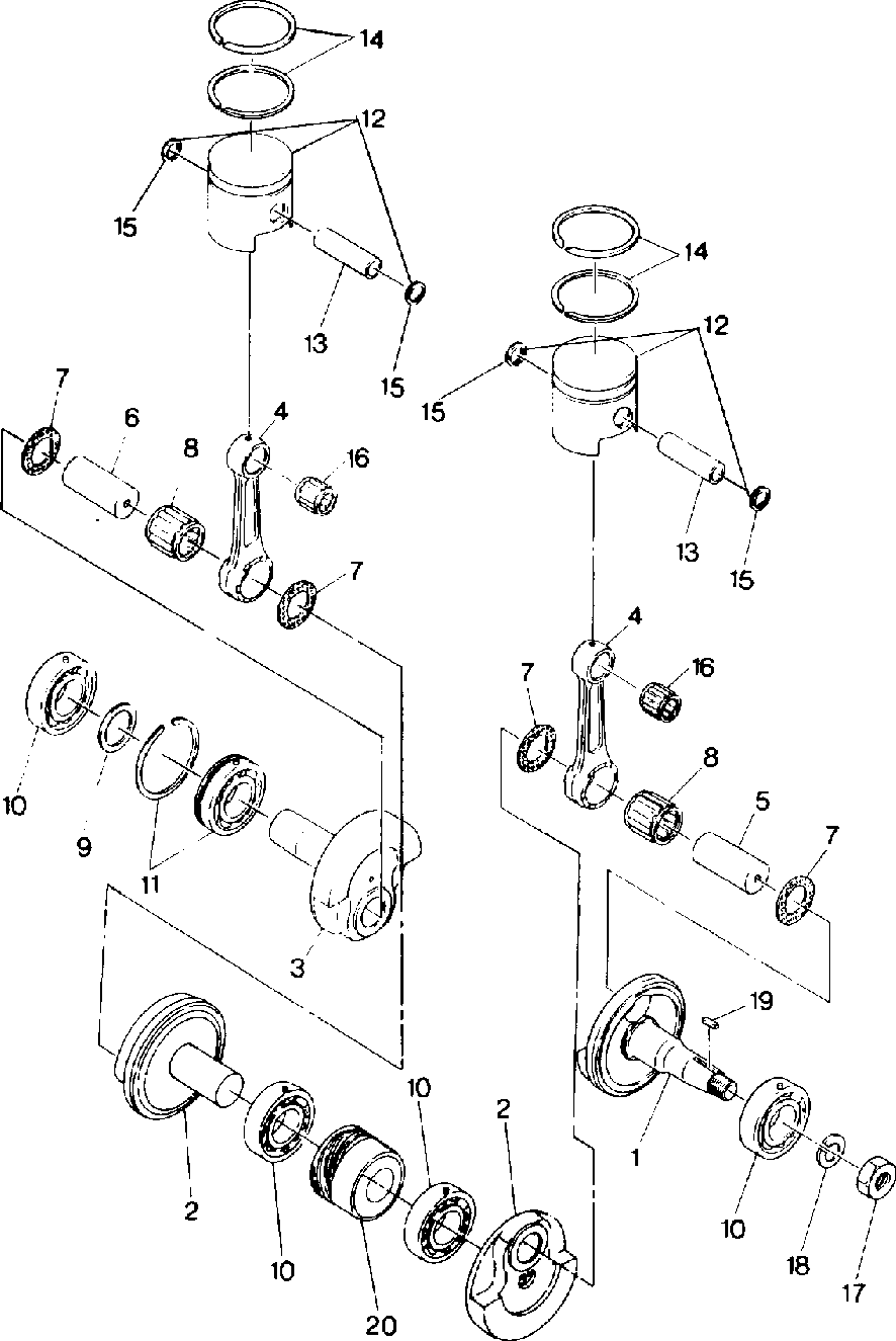 Piston and crankshaft supertrak