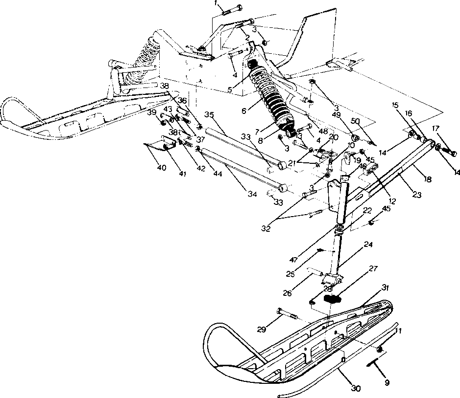 Front suspension and ski 500 and 500 classic