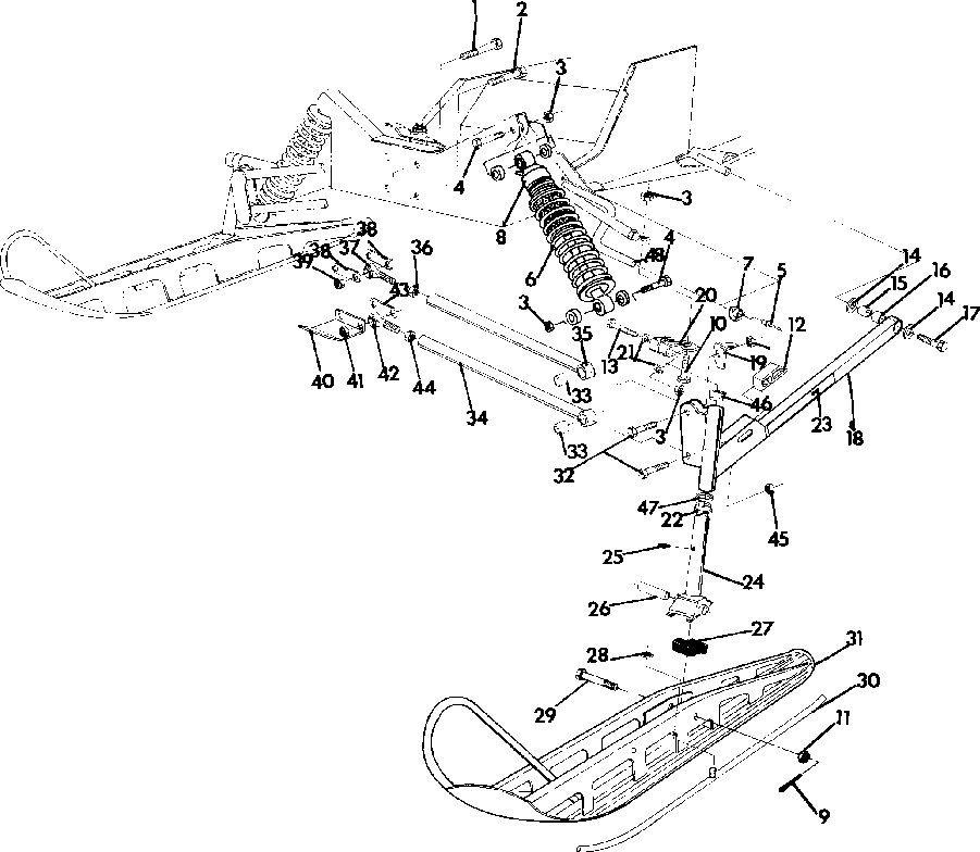 Front suspension & ski 400 xc