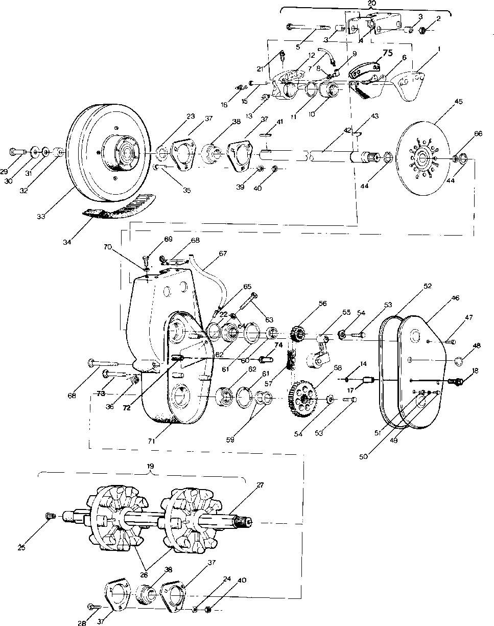 Brake & chaincase 400 xc