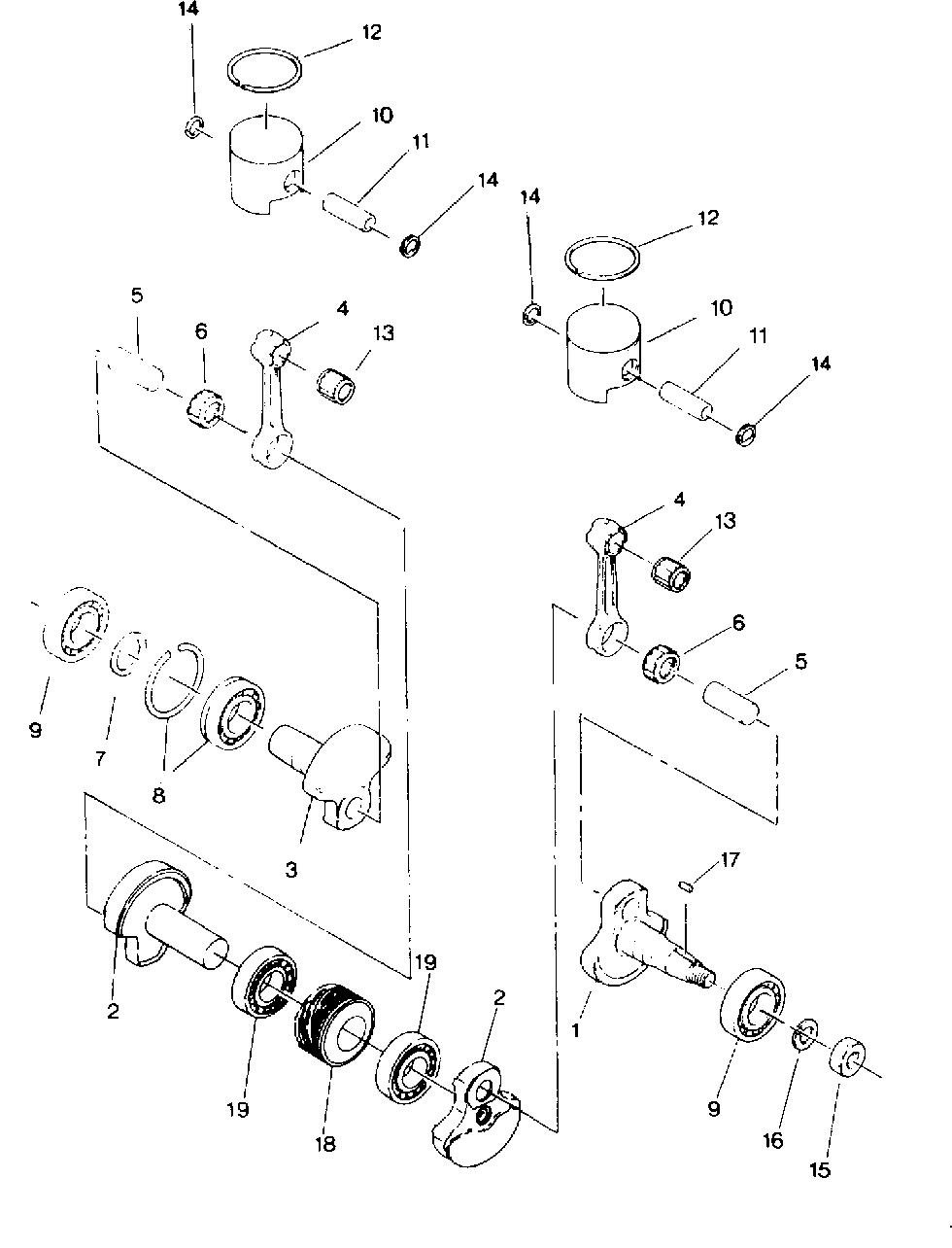 Piston and crankshaft indy lite gt