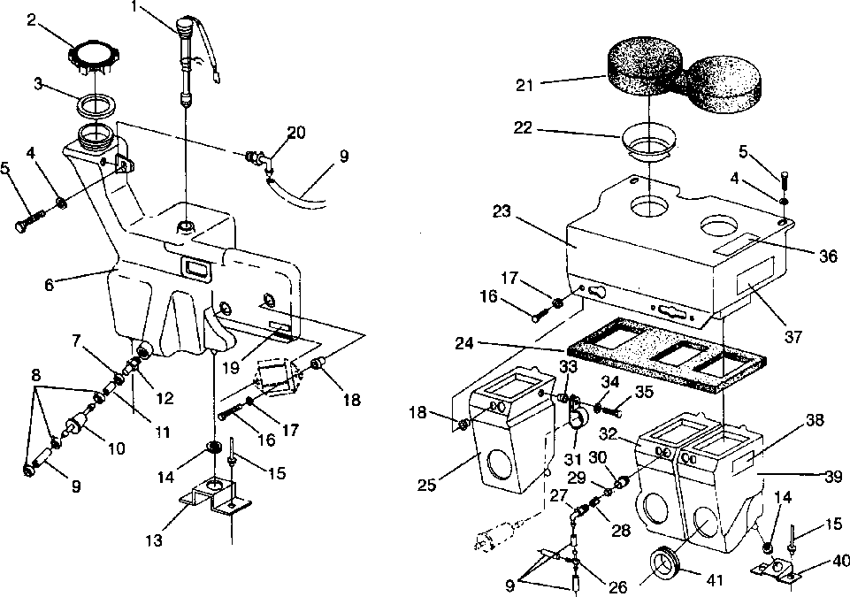 Oil tank _ air box assembly storm 0940782 and storm sks 0940582