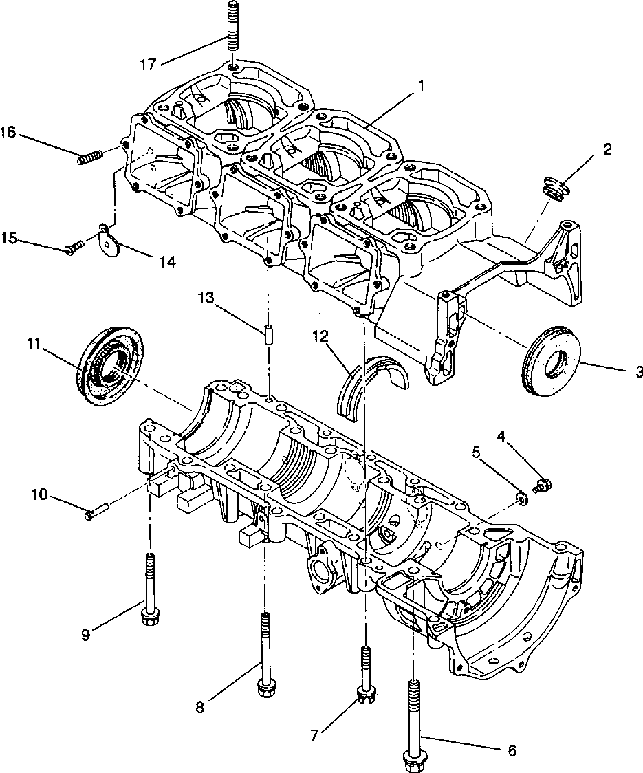 Crankcase assembly storm 0940782 and storm sks 0940582