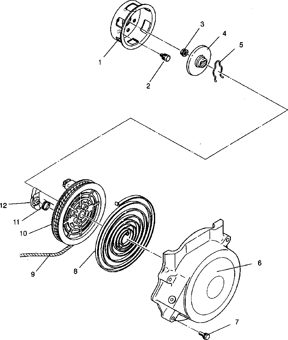 Recoil starter assembly storm 0940782 and storm sks 0940582