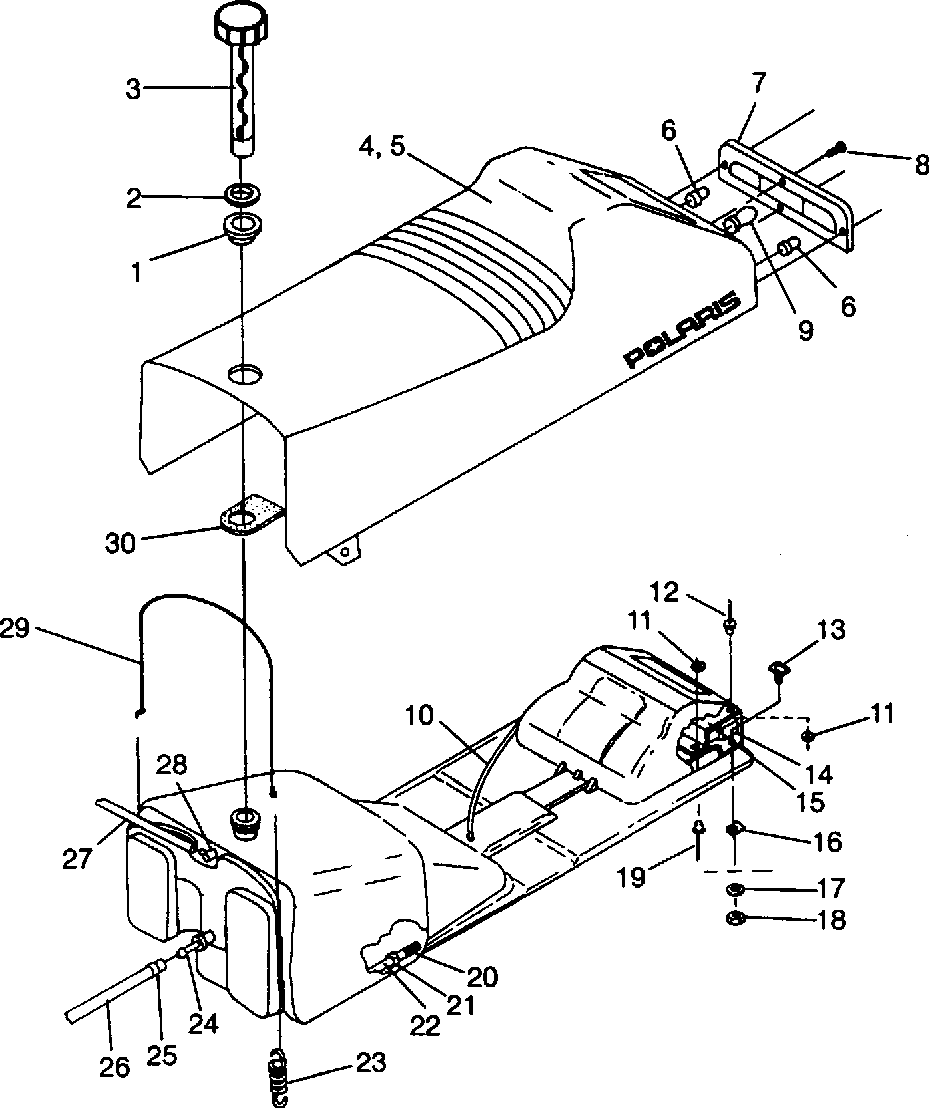 Seat and gas tank assembly storm 0940782 and storm sks 0940582