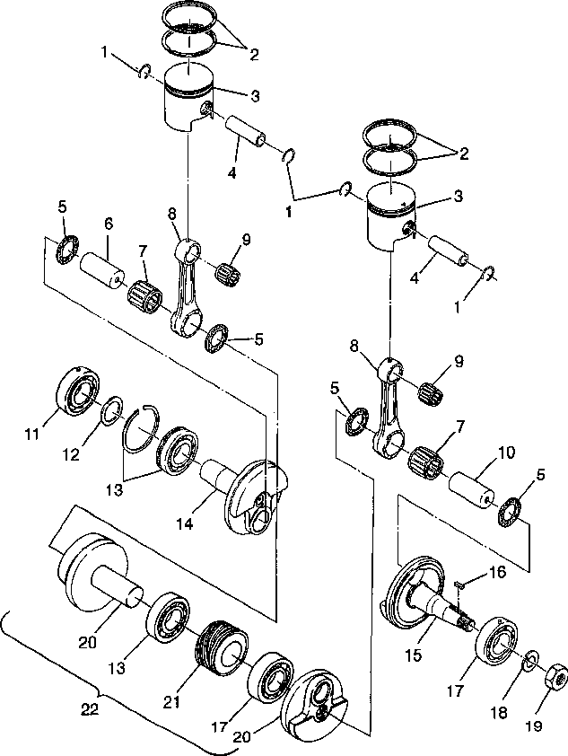 Piston and crankshaft - 0982760