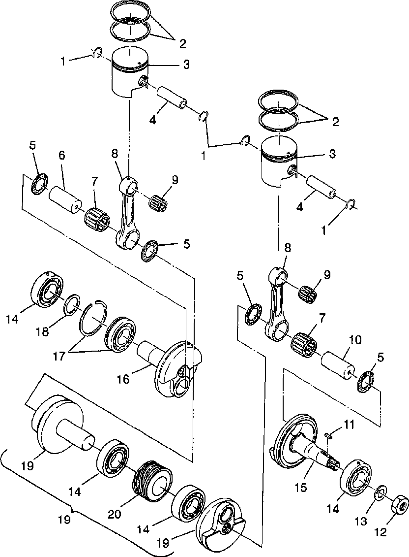 Piston and crankshaft - 0982761