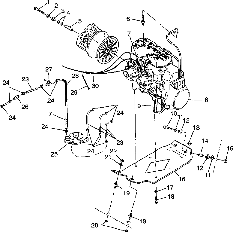 Engine mounting 500 indy 0982764(a)(b) and european 500 indy e982764a