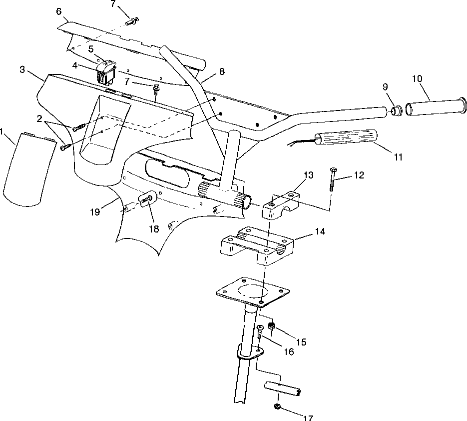 Steering - handlebar 500 indy 0982764(a)(b) and european 500 indy e982764a