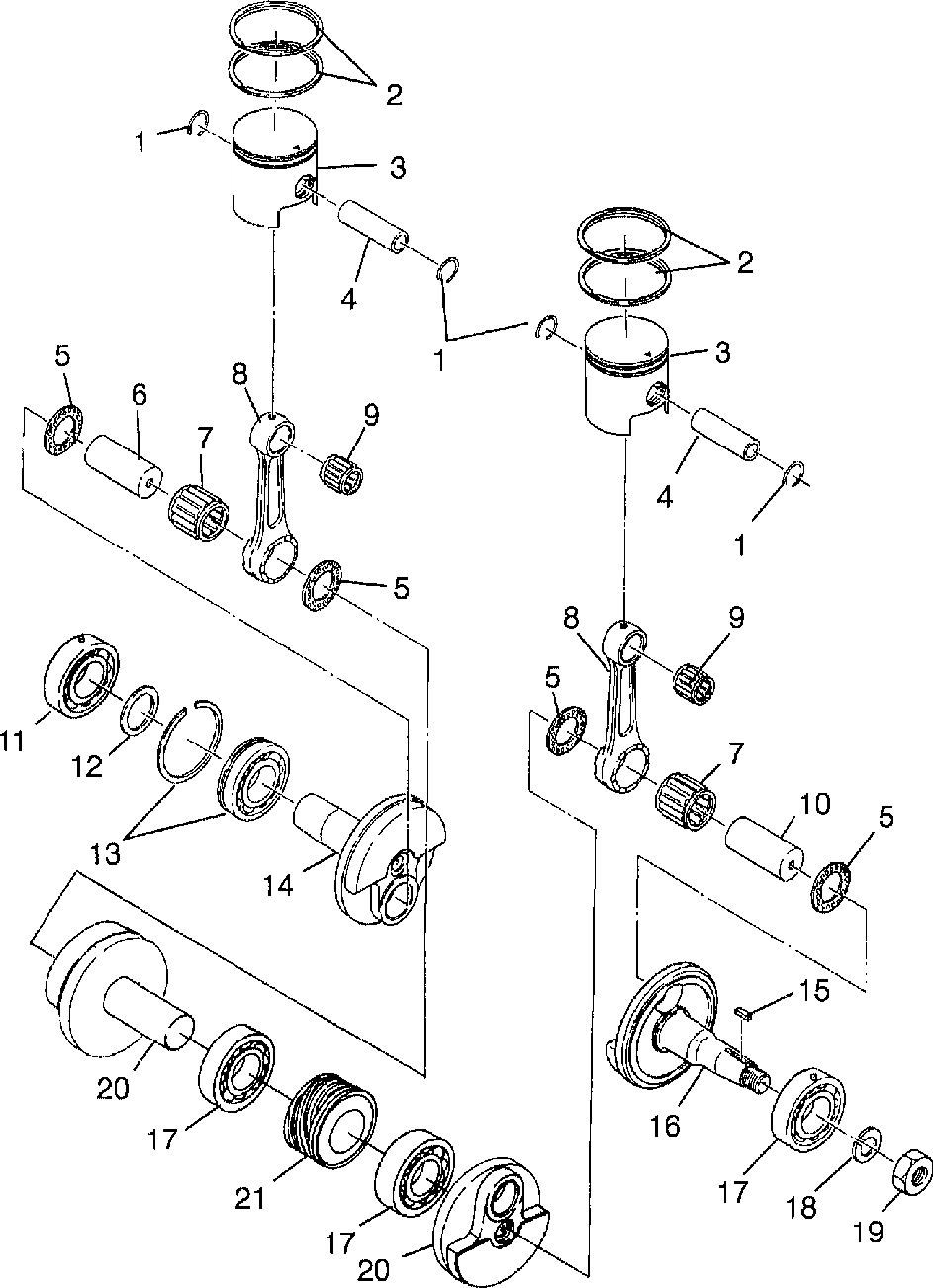 Piston and crankshaft classic 0983865