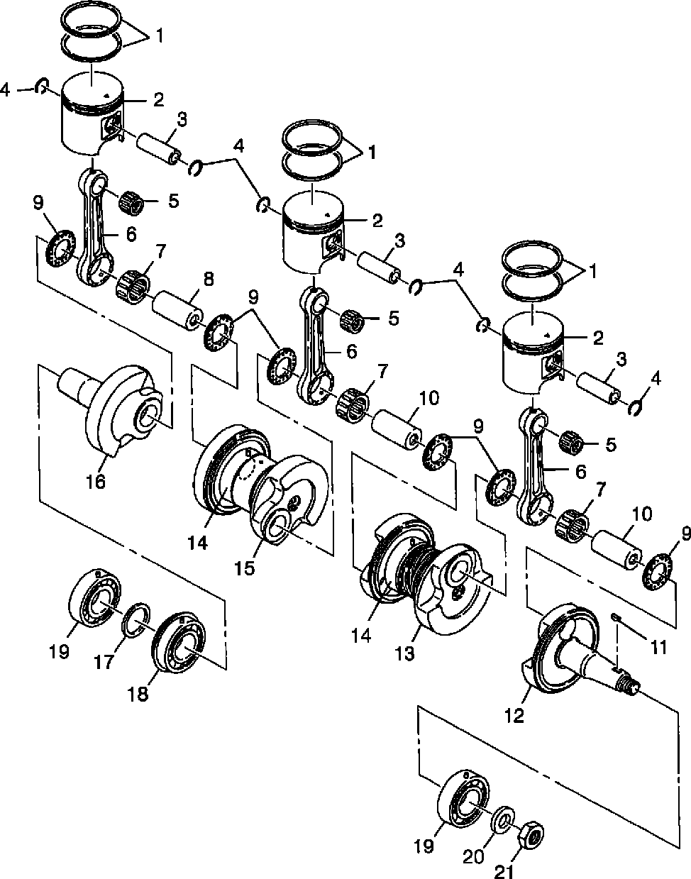 Piston and crankshaft - 0985776