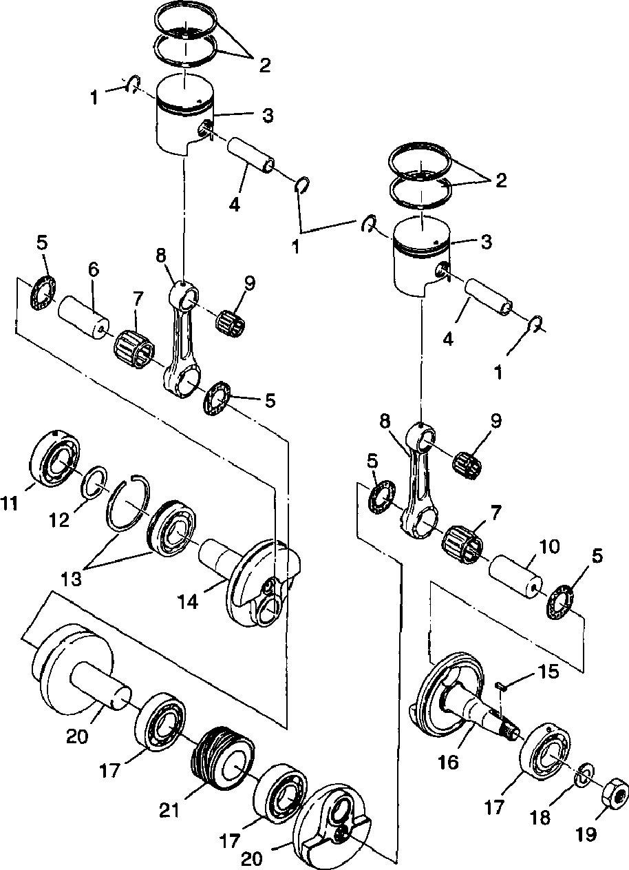 Piston and crankshaft - 099eb4bs(a)