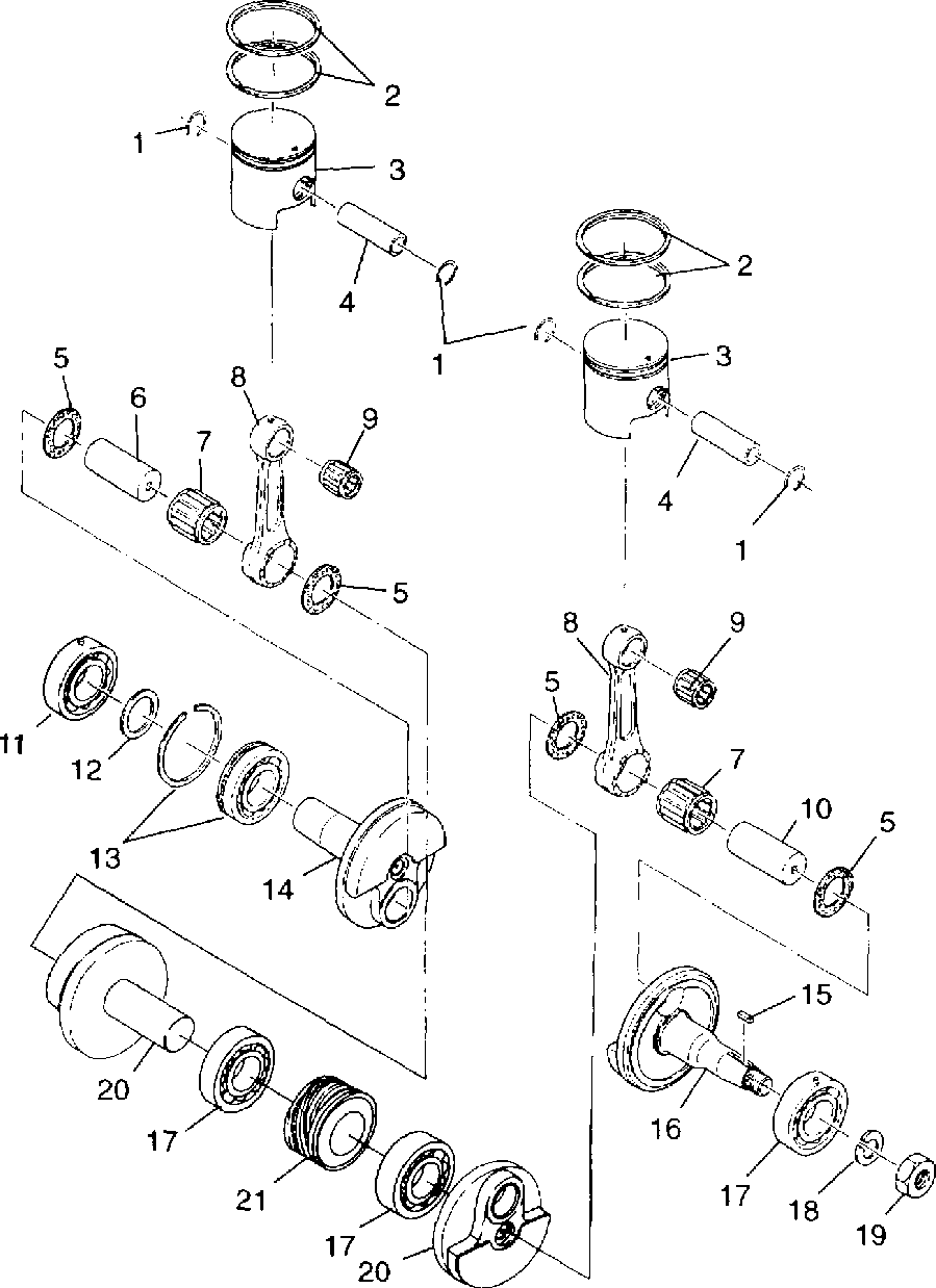 Piston and crankshaft - 099ed4bs