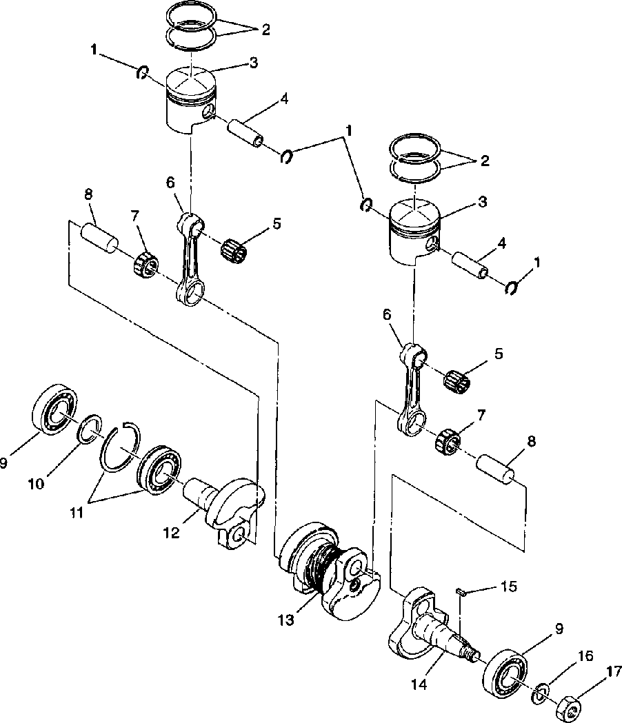 Piston and crankshaft - 099ld3as