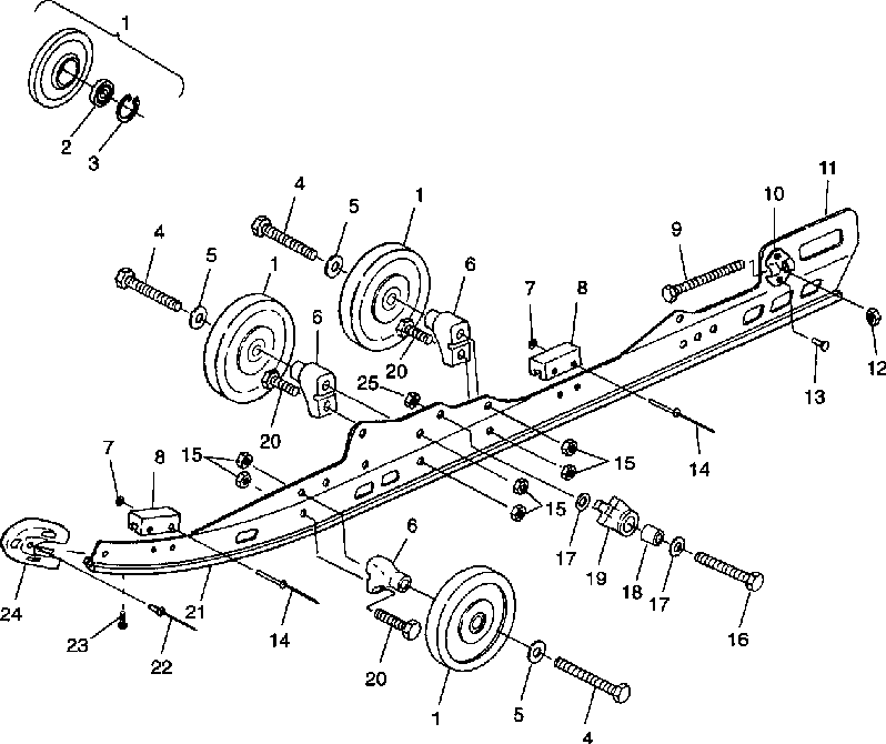 Rail mounting suspension - 099lt3as