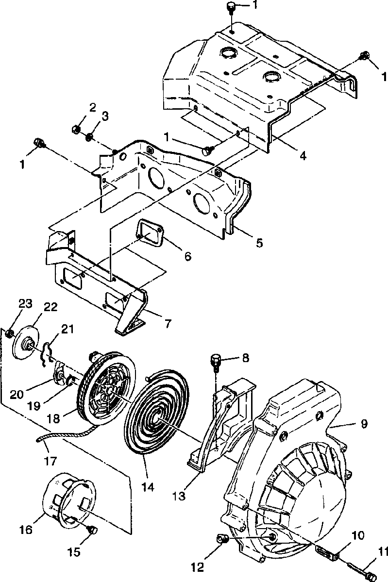 Blower housing & recoil - 099lt3as