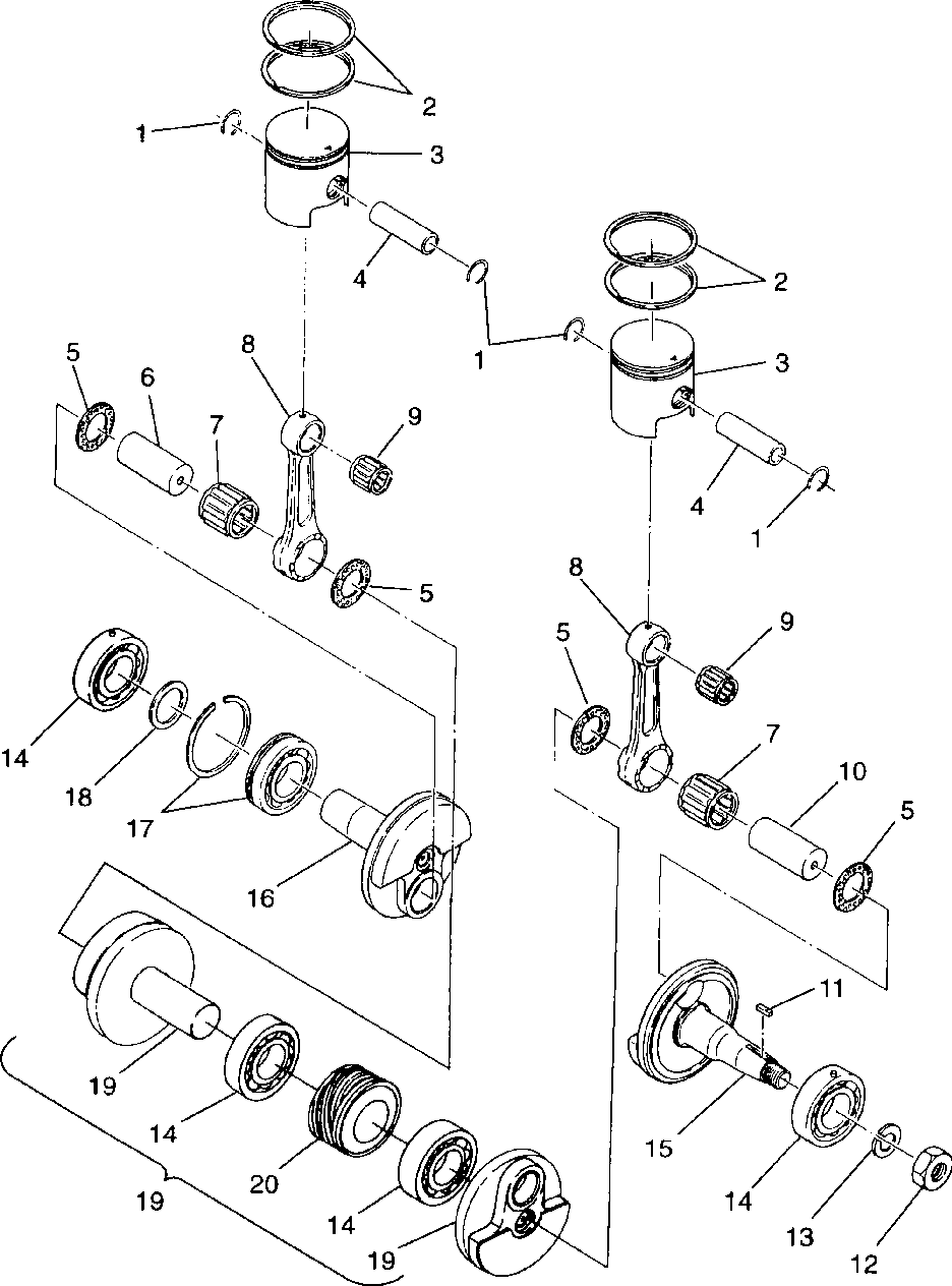 Piston and crankshaft - 099sb4ds