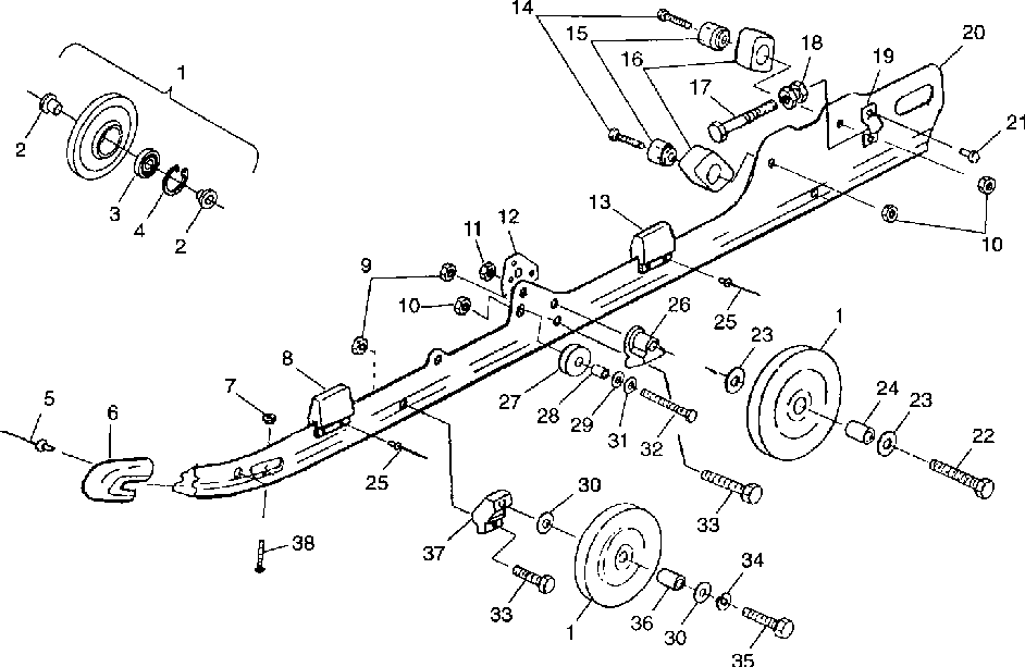 Rail mounting (suspension) - 099sb6ds