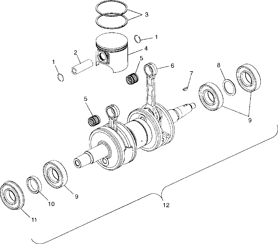 Piston and crankshaft - 099sp6ds