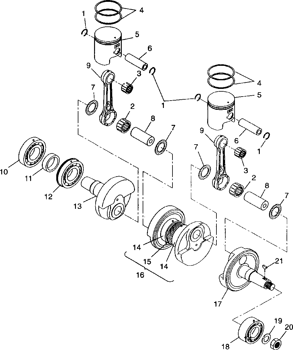 Piston and crankshaft - e99ss5bu