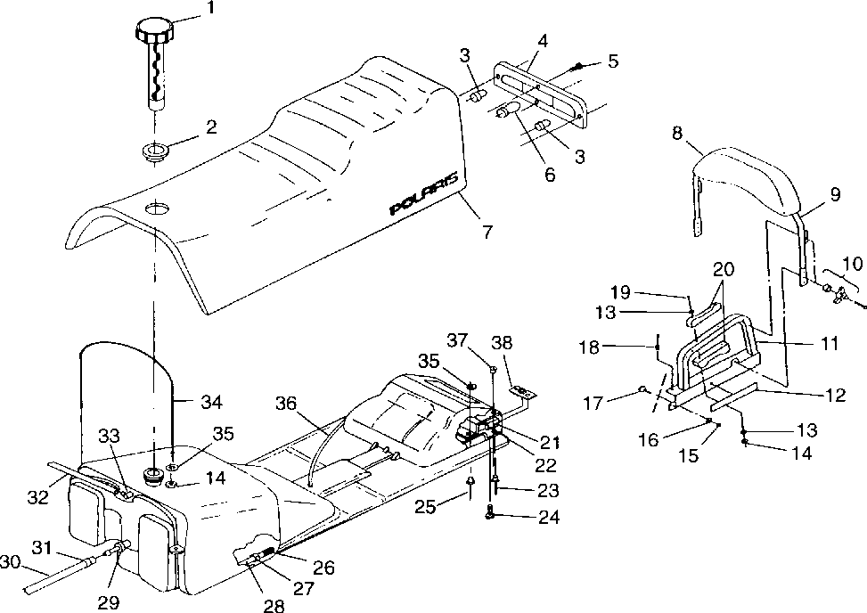 Seat and gas tank - 099st4ds