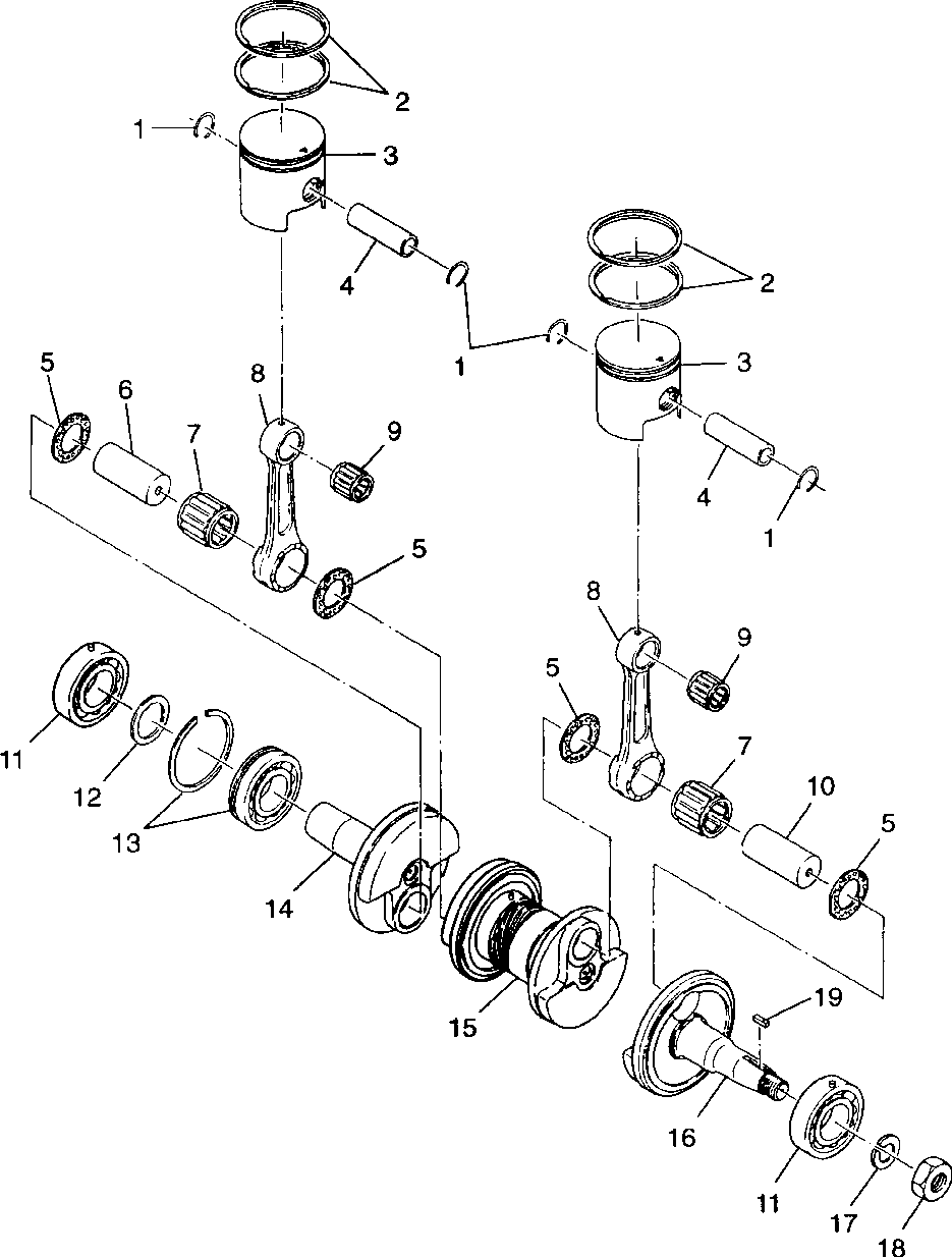 Piston and crankshaft - 099su4ds