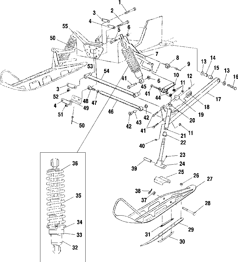 Front suspension and ski - s01st5bs