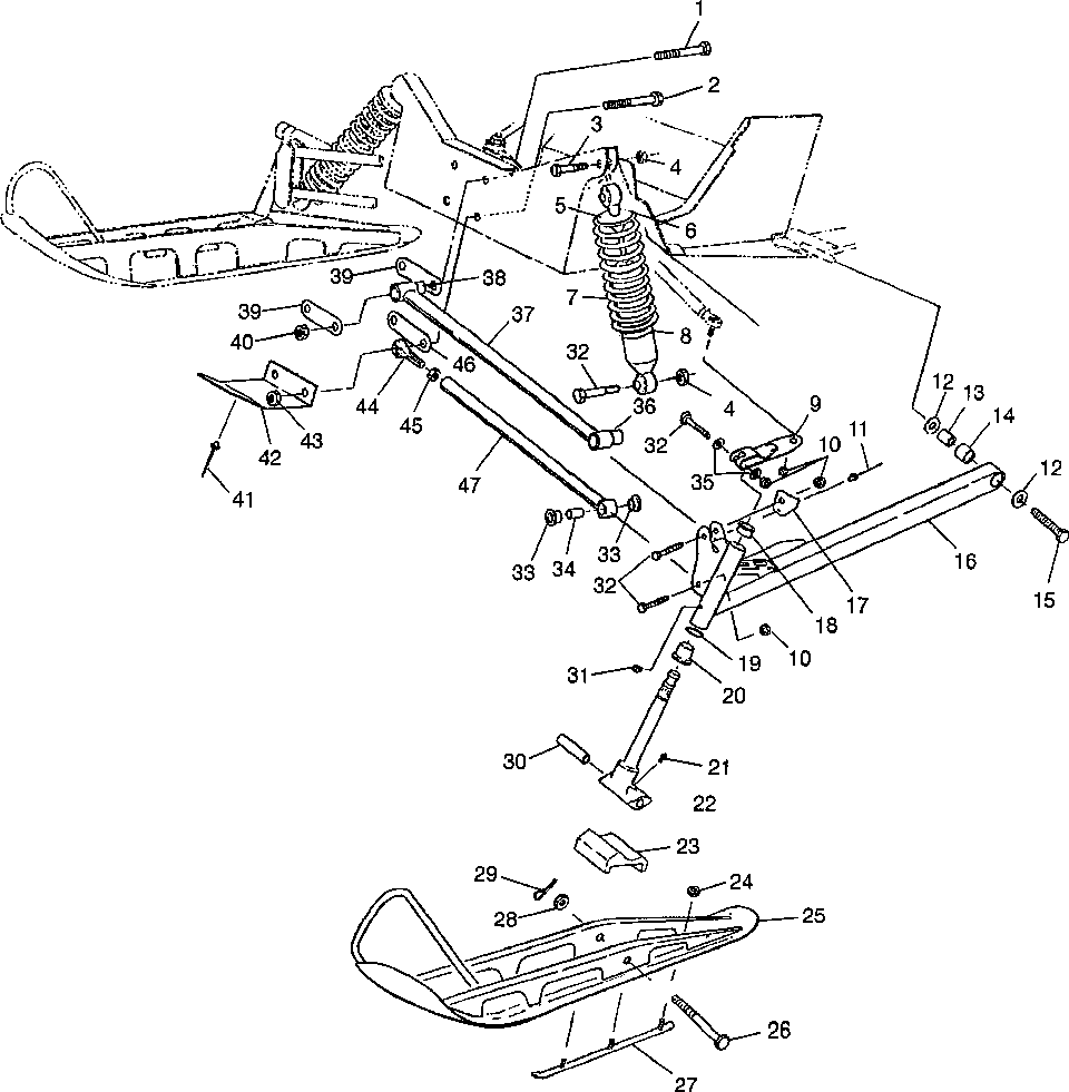 Front suspension and ski - e980143