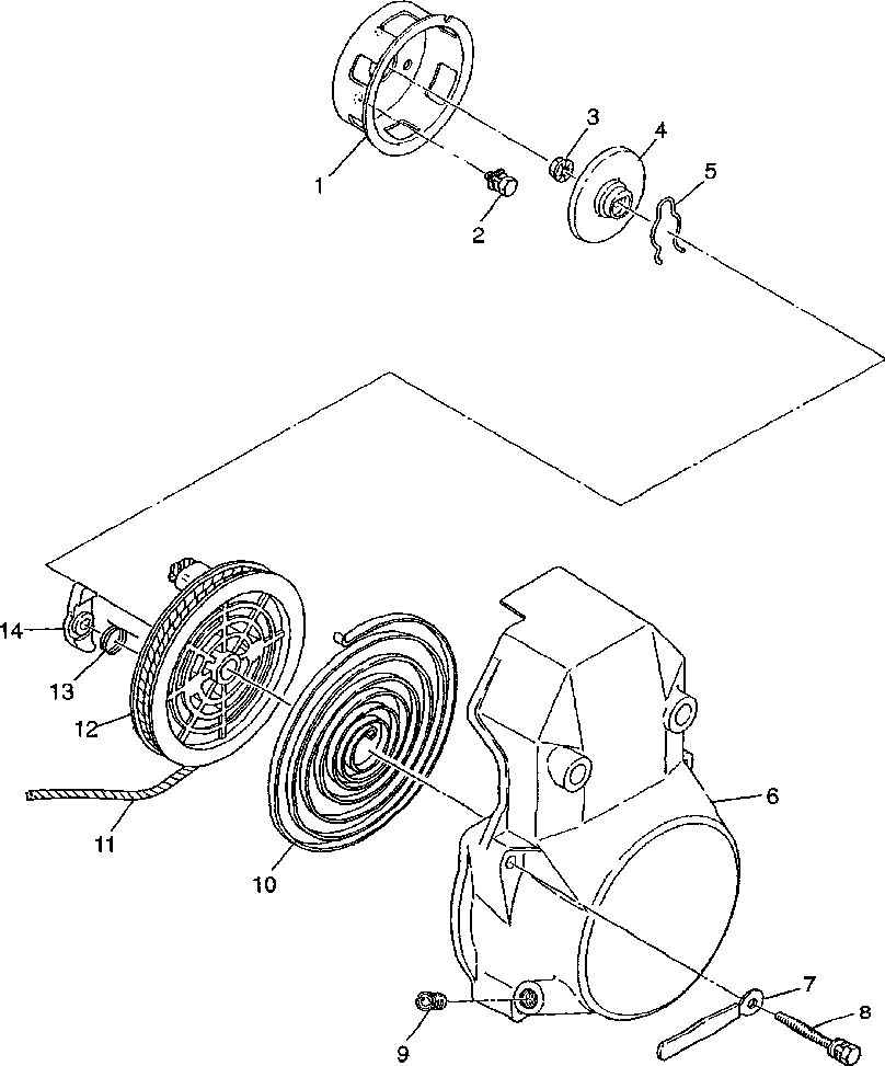 Recoil starter 500 indy 0982764(a)(b) and european 500 indy e982764a