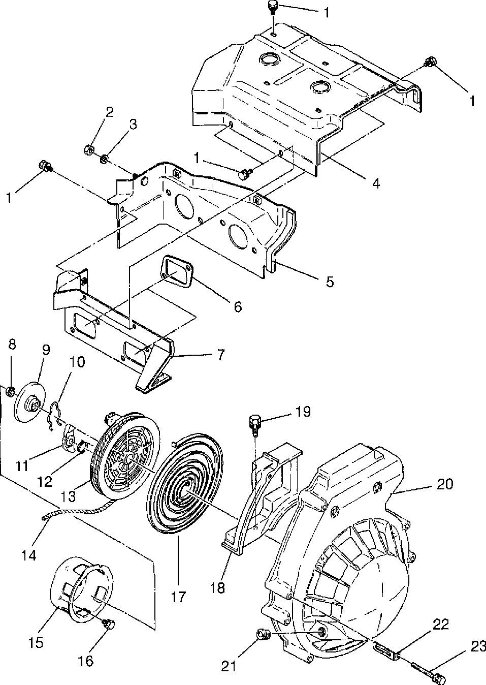 Blower housing & recoil lite touring 0983133 and european lite tourng e9831