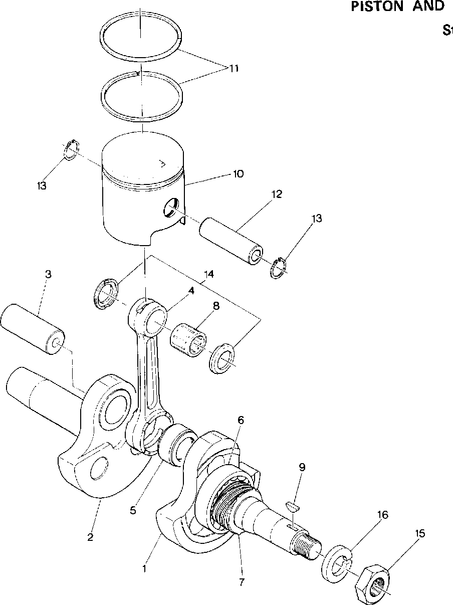 Piston and crankshaft star and startrak