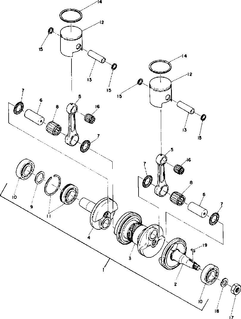 Piston and crankshaft