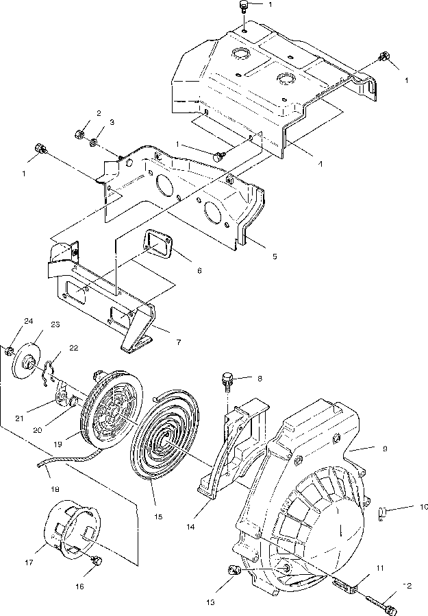 Blower housing & recoil - s01ld3as