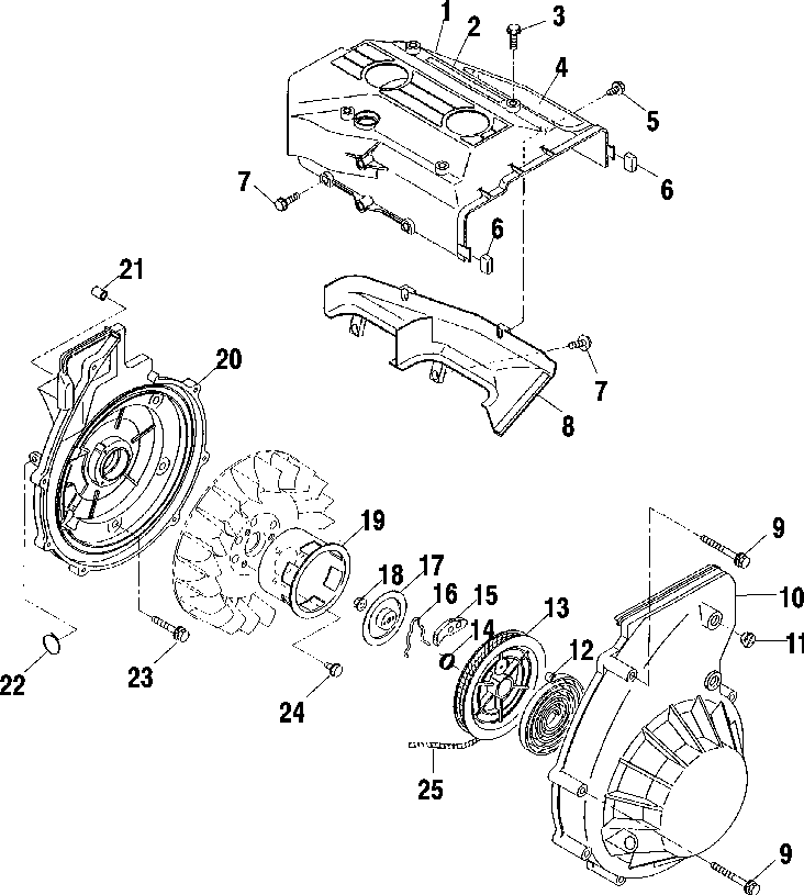 Blower housing & recoil starter - s01sd5bs