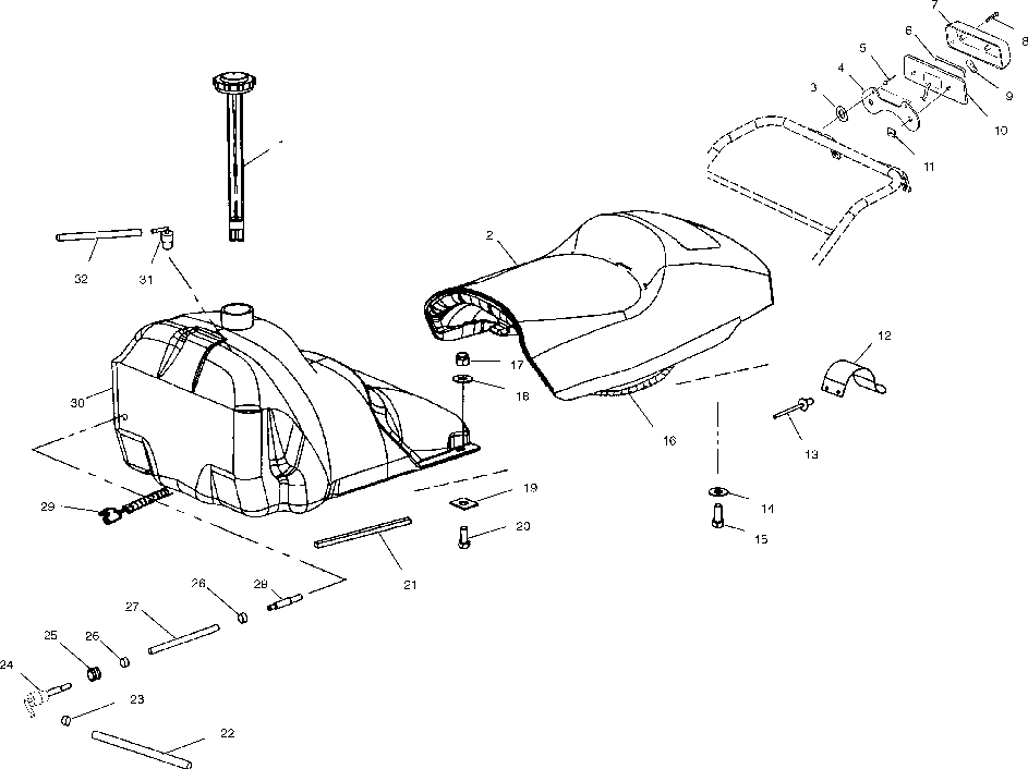 Seat and gas tank - s01sm8bs