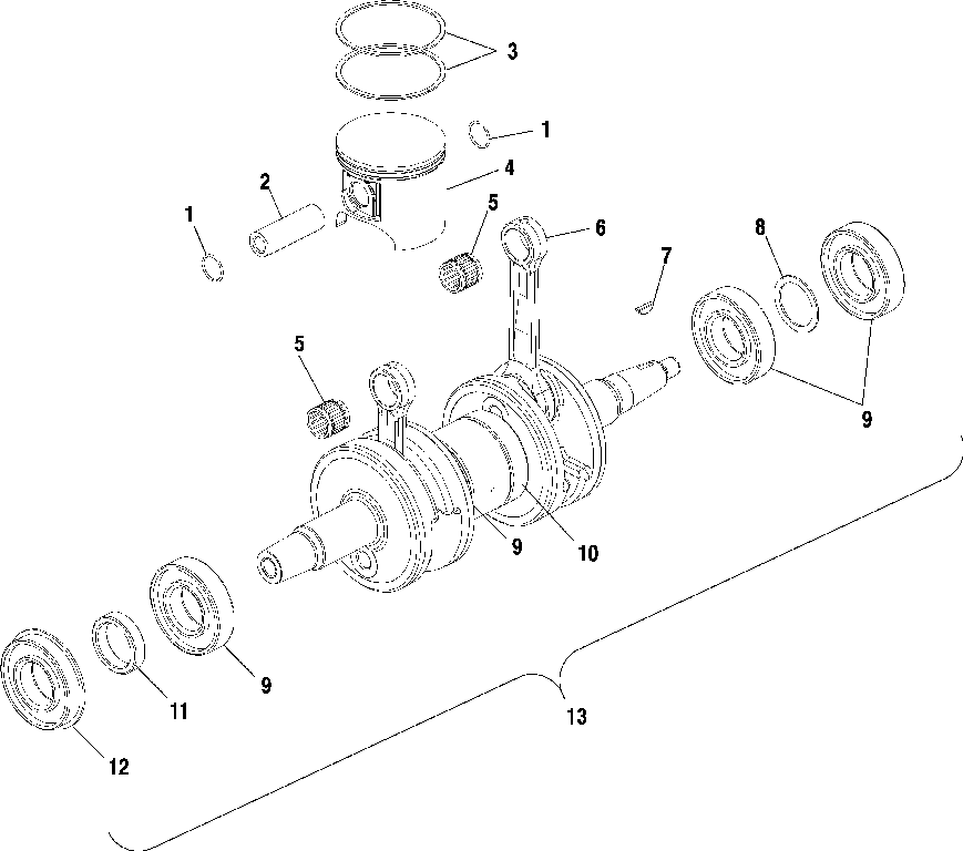 Piston and crankshaft - s01sm8bs