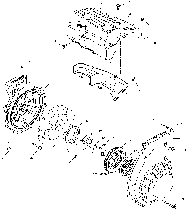 Blower housing & recoil starter - s01sr5bs