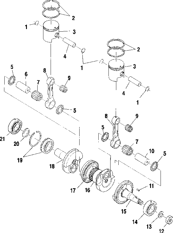 Piston and crankshaft - s01st4bs