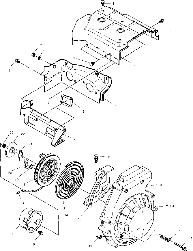 Blower housing and recoil - s02lt3as