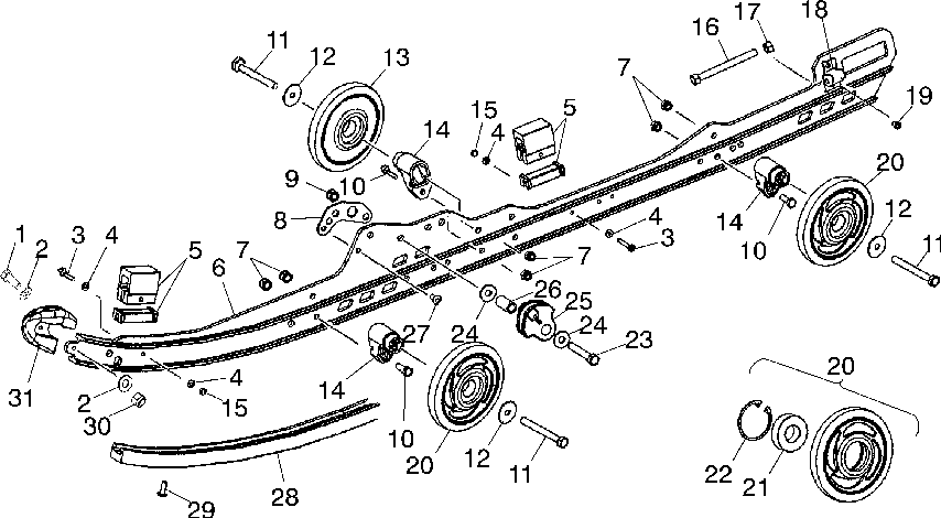 Rail mounting (suspension) - s02nl7cs