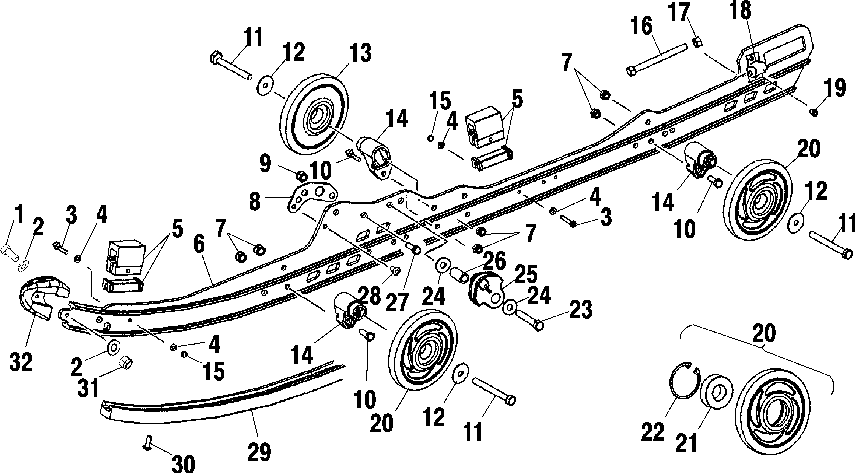 Rail mounting (suspension) - s02nl8cs_csa